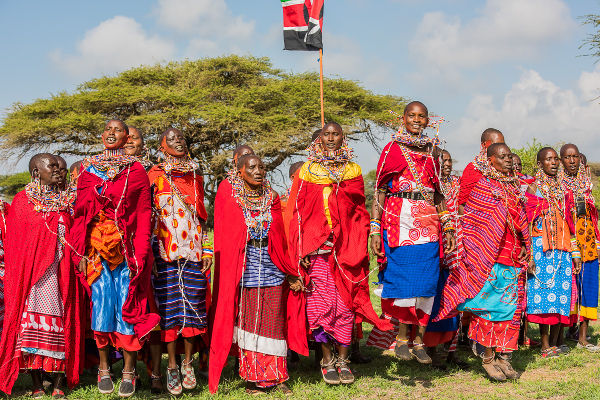 Maasai men and women are well known for their tradition of jumping in place during celebrations.